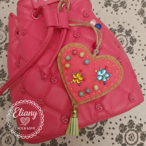 Charms per borse o portachiavi cuore con perline